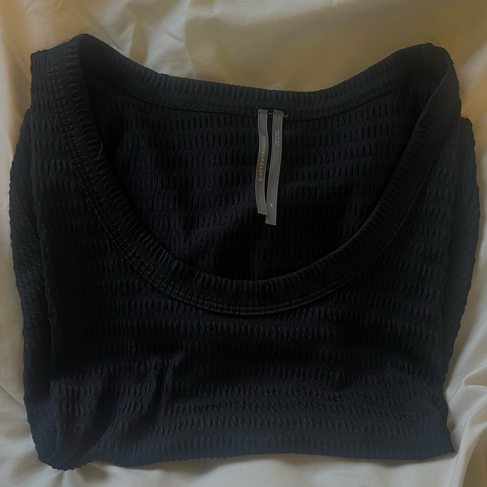 Black Textured Sleeveless Top
